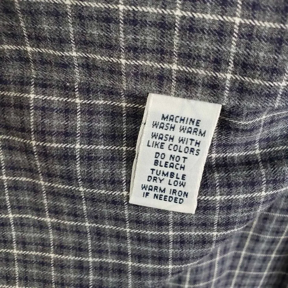 Polo Ralph Lauren Shirt Oxford Button Down Gray Plaid LS Size Large L Stanton